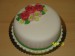 Květinový bílý dort